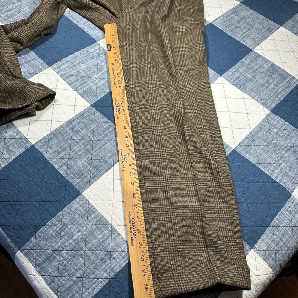 Vintage Polo Ralph Lauren Dalton Brown Virgin Wool Dress Pants Mens 33x30 Italy - Picture 10 of 11